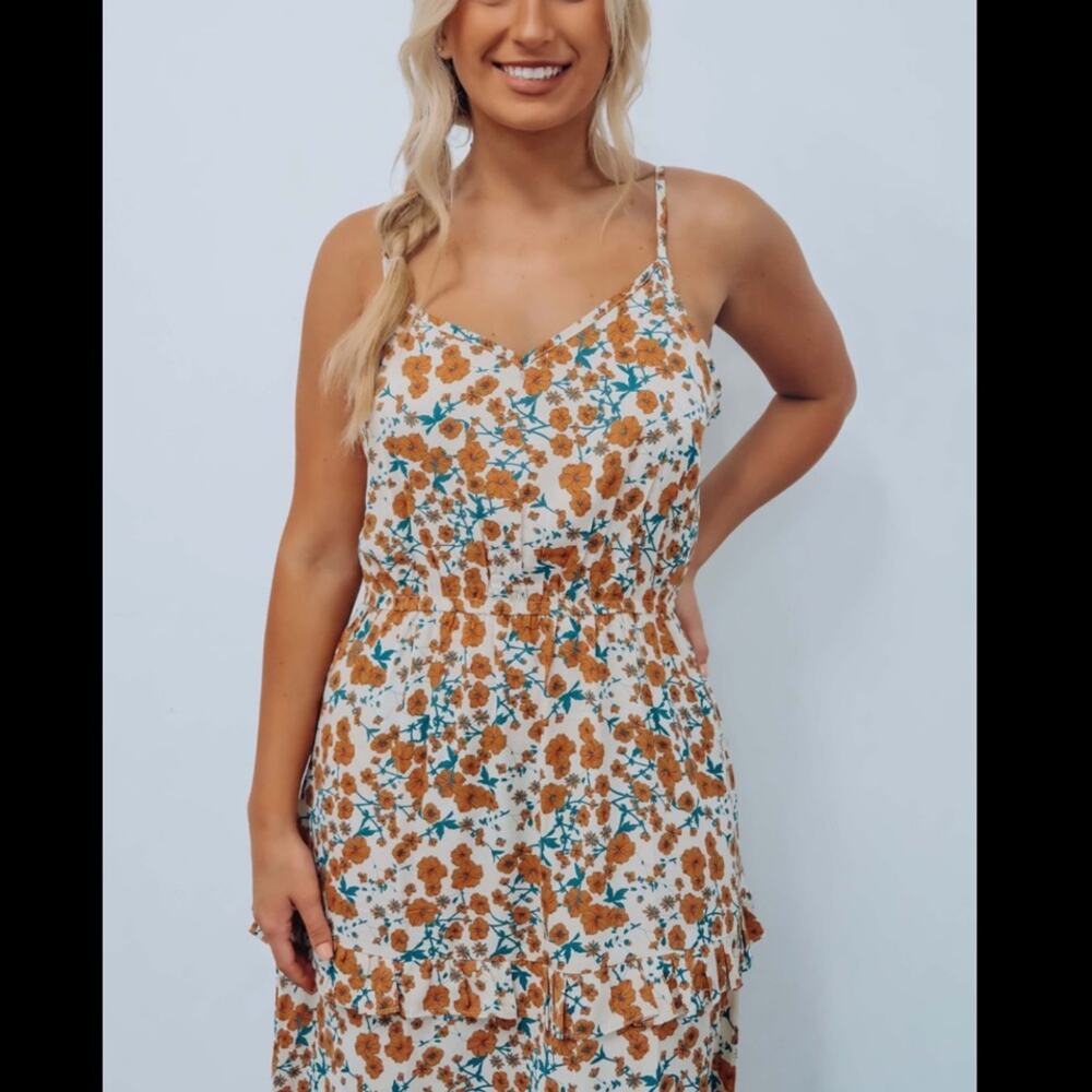 Hopes Floral Midi Dress Small